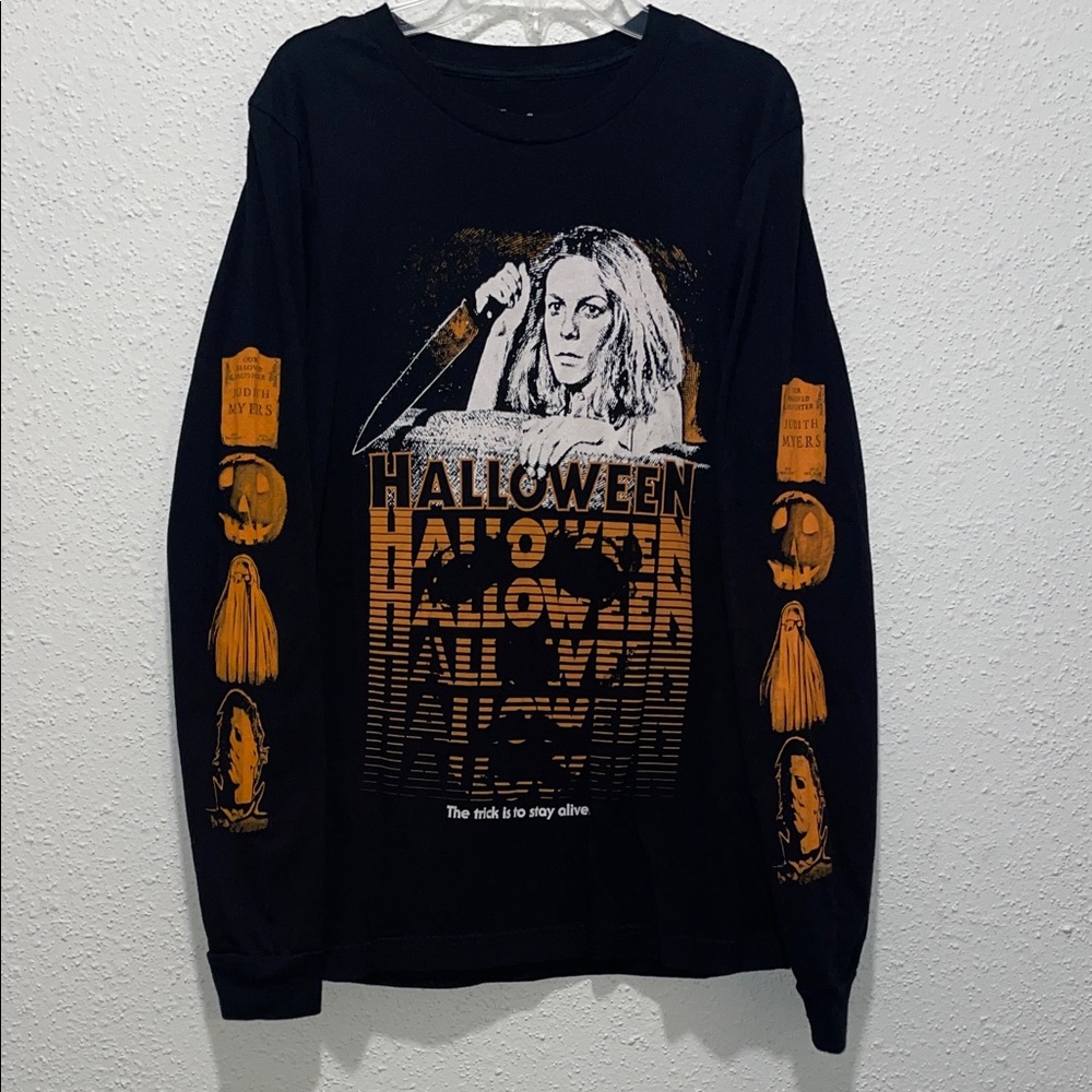 Halloween Black and Orange Long Sleeve Tee